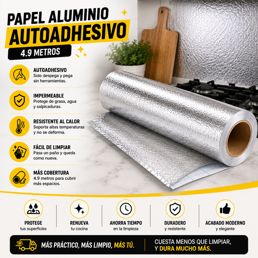 PAPEL ALUMINIO PROTECTOR PARA COCINA