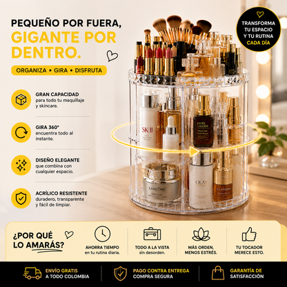 ORGANIZADOR DE MAQUILLAJE 360° MULTIUSOS