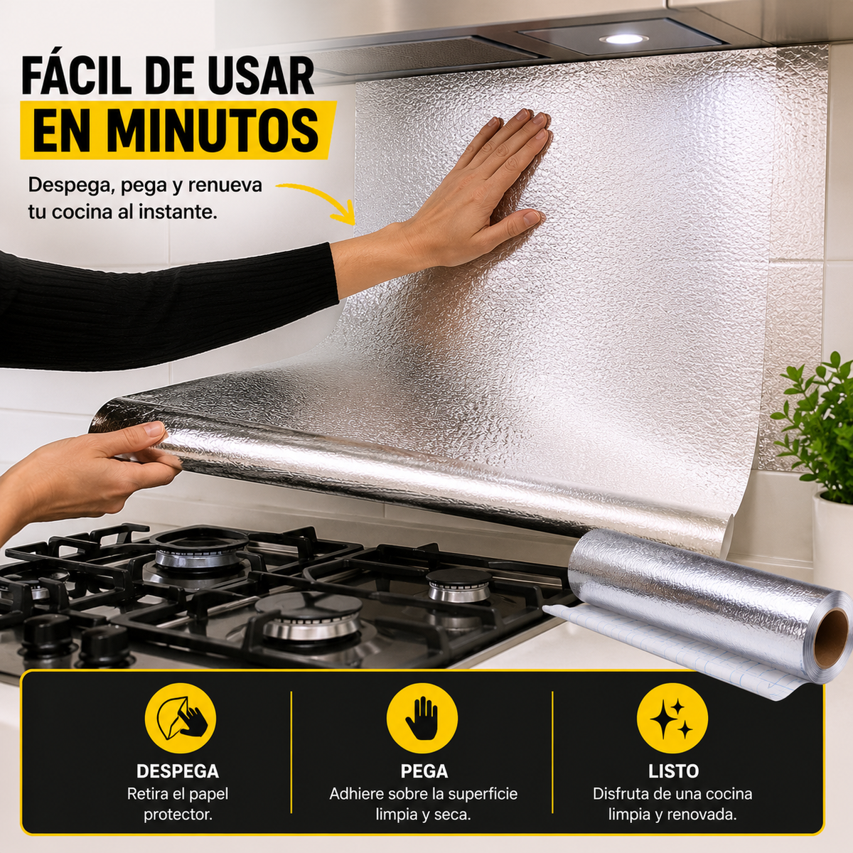 PAPEL ALUMINIO PROTECTOR PARA COCINA