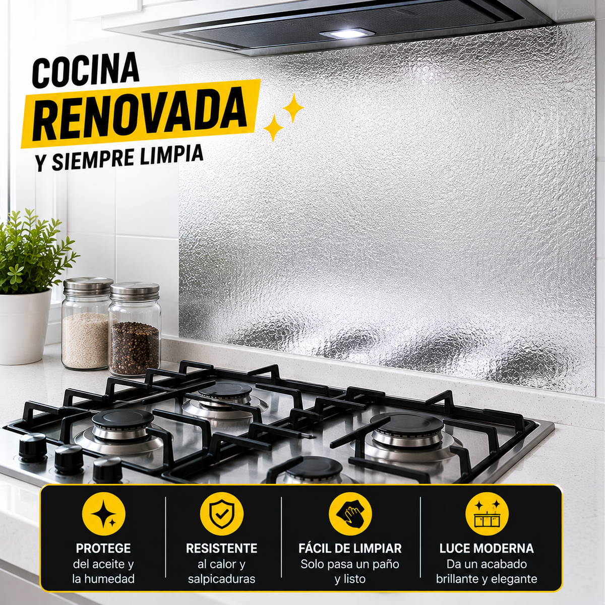 PAPEL ALUMINIO PROTECTOR PARA COCINA