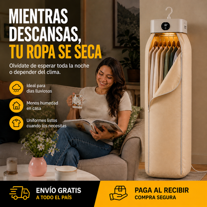 Secador de Ropa Portátil Inteligente | Seca Hasta 12 Prendas Sin Depender del Sol