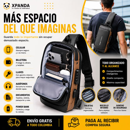 Bolso Cangurera Antirrobo