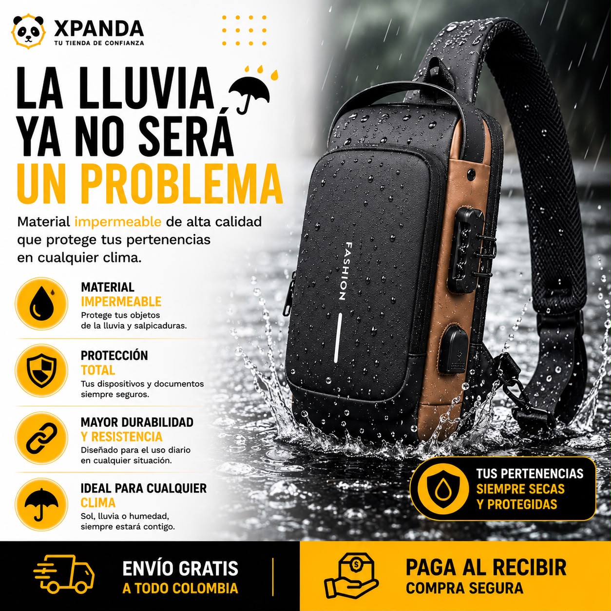 Bolso Cangurera Antirrobo